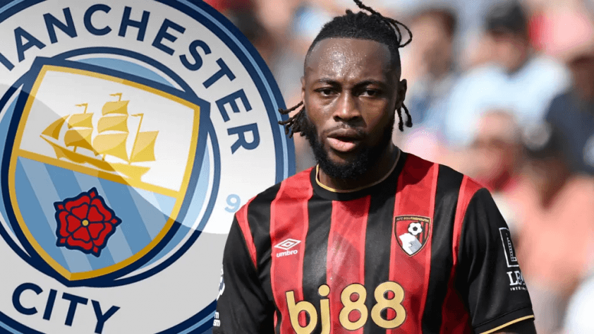 Antoine Semenyo trong màu áo Bournemouth trước khi chuyển đến Man City