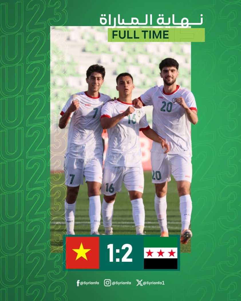 U23 Việt Nam thi đấu trong trận giao hữu với Syria