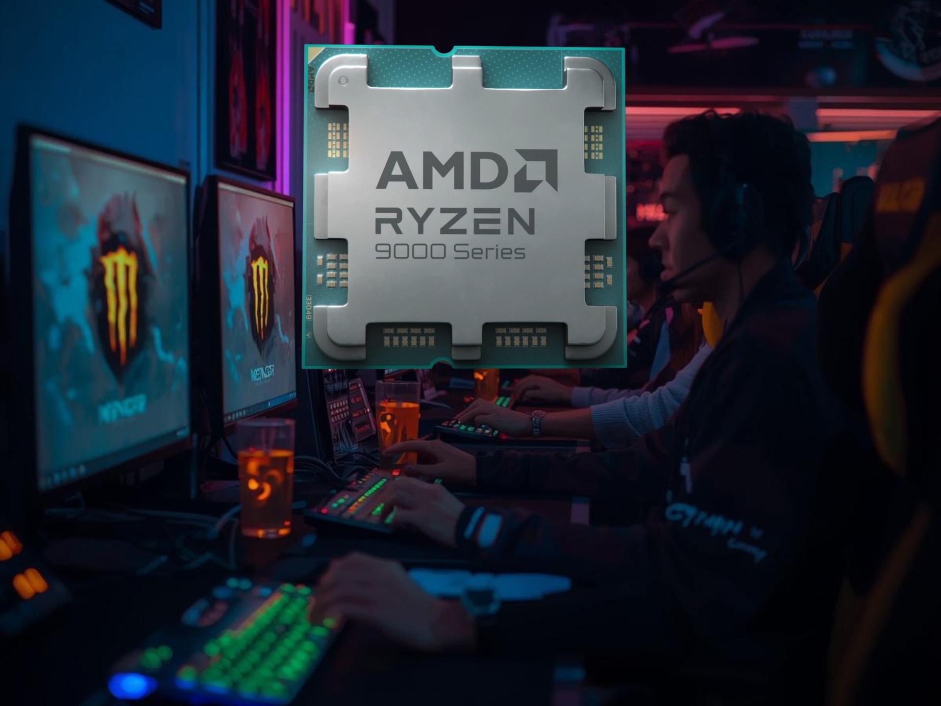 CPU AMD Ryzen 7 9800X3D tại một tiệm internet