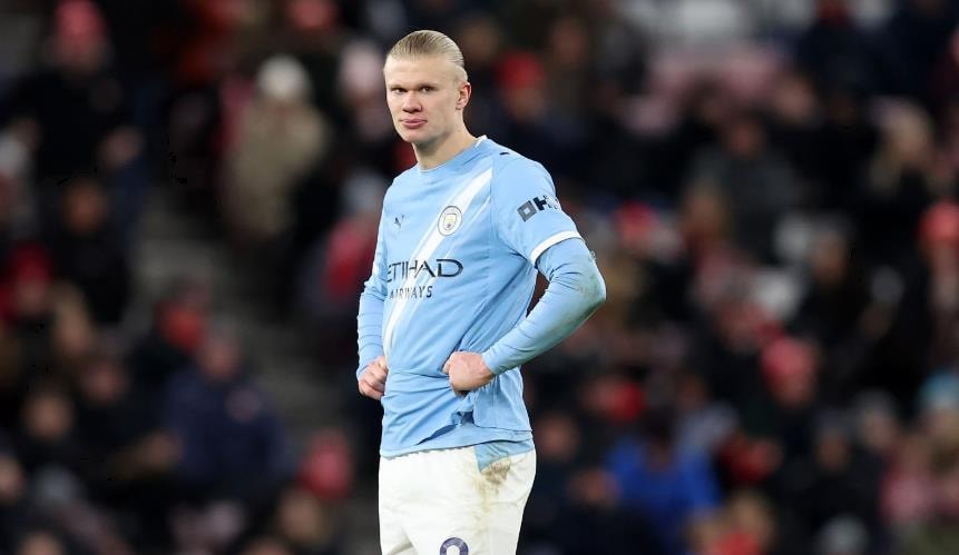 Erling Haaland có một ngày thi đấu mờ nhạt trước Sunderland