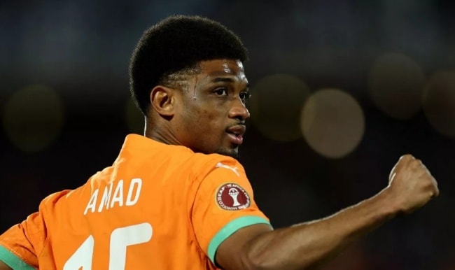 Amad Diallo tỏa sáng rực rỡ trong màu áo đội tuyển quốc gia Bờ Biển Ngà tại vòng 16 đội AFCON 2025.