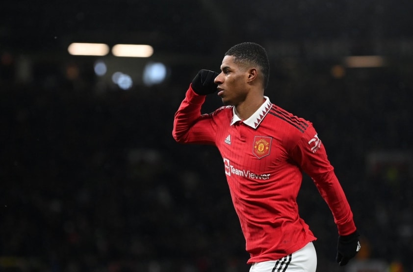 Marcus Rashford trong màu áo Man Utd