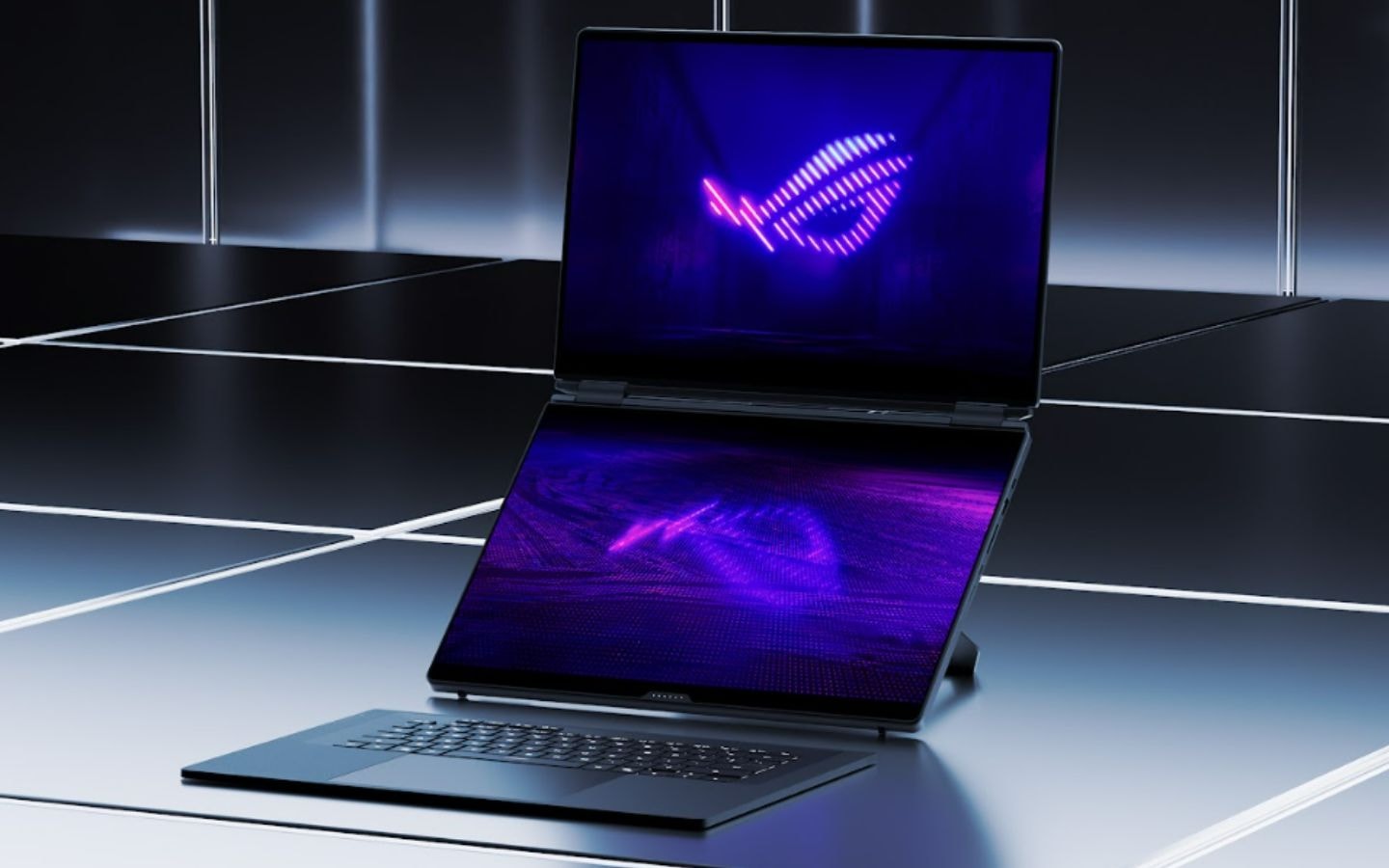 Mẫu laptop ROG Zephyrus Duo với thiết kế màn hình kép độc đáo và bàn phím tháo rời