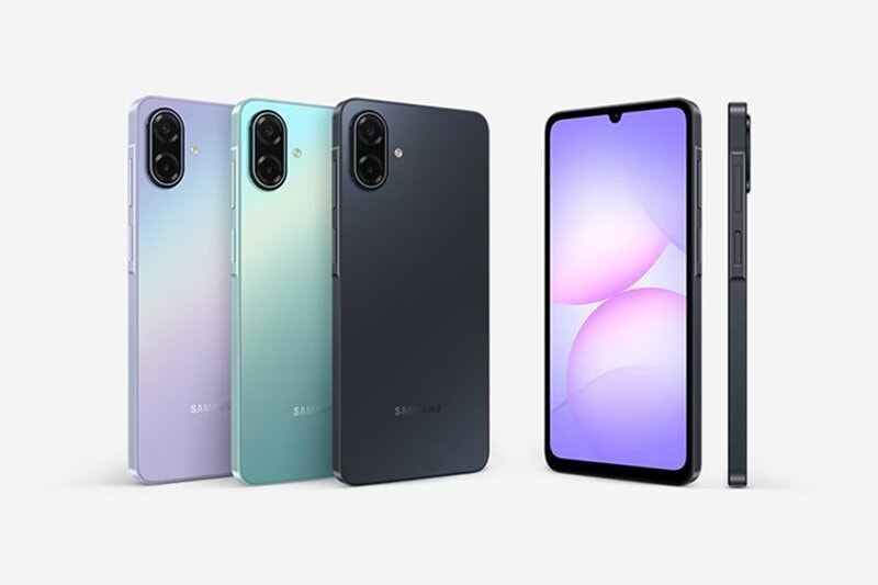 Thiết kế Samsung Galaxy A07 5G với các cạnh phẳng và cụm camera hình viên thuốc