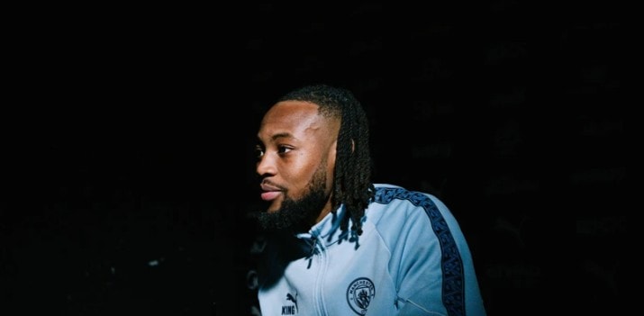 Antoine Semenyo trong màu áo đội bóng mới sau khi hoàn tất thương vụ chuyển nhượng đến Manchester City.