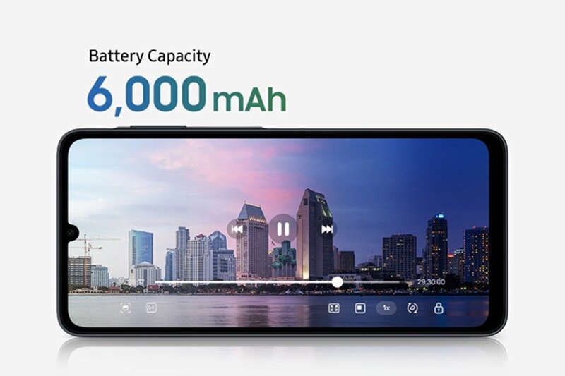 Pin 6000 mAh trên Samsung Galaxy A07 5G hỗ trợ sạc nhanh 25W