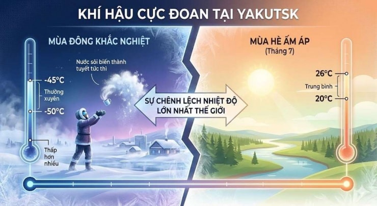 Ánh sáng mặt trời yếu ớt tại Yakutsk trong những tháng mùa đông.