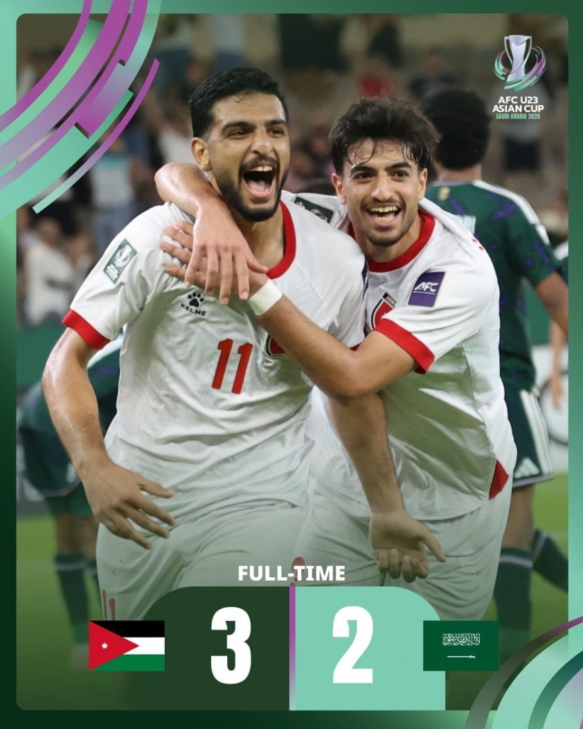 U23 Jordan giành chiến thắng trước U23 Saudi Arabia tại VCK U23 châu Á 2026