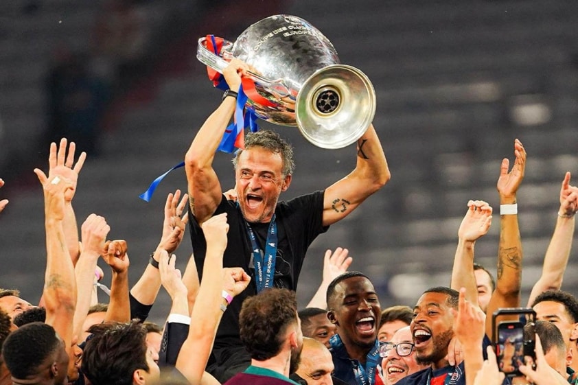 HLV Luis Enrique trong màu áo PSG tại đấu trường Champions League