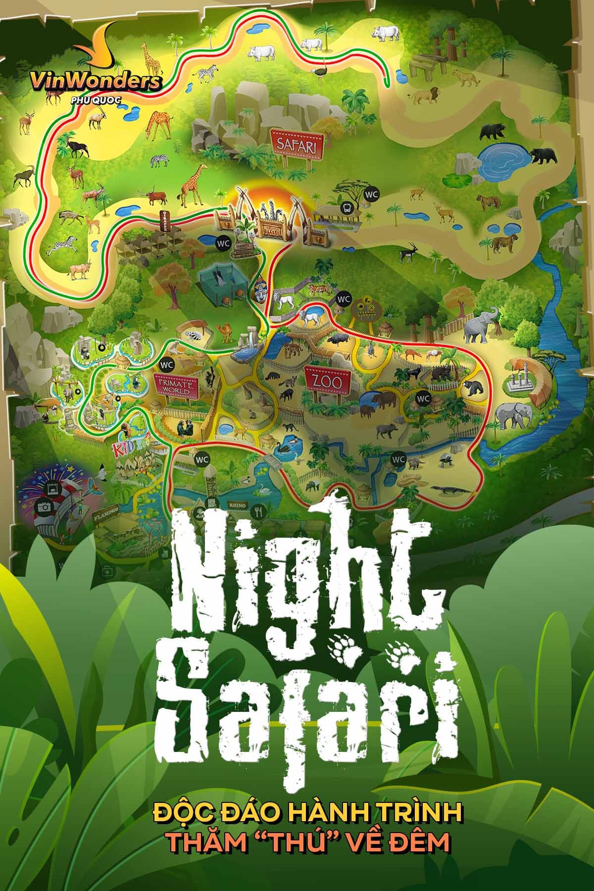 Trải nghiệm xe tram tại Night Safari Phú Quốc