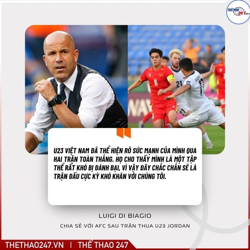 HLV Luigi Di Biagio của U23 Ả Rập Xê Út đánh giá cao sức mạnh của U23 Việt Nam.