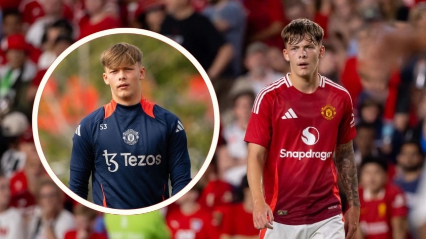 Sam Mather thi đấu trong màu áo đội trẻ Manchester United