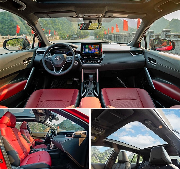 Khu vực phía sau của Toyota Corolla Cross 2025 hiện đại và sang trọng hơn