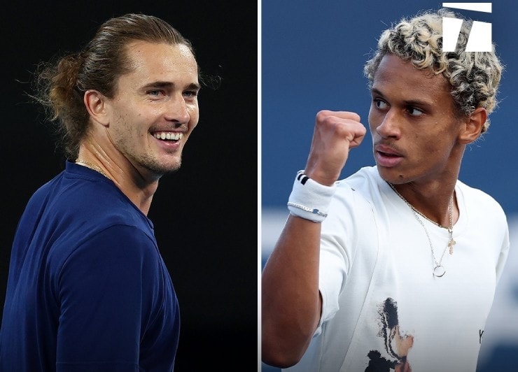 Zverev (bên trái) đẳng cấp hơn hẳn so với Diallo (bên phải)