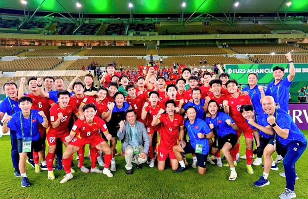 U23 Việt Nam ăn mừng chiến thắng tại VCK U23 châu Á 2026