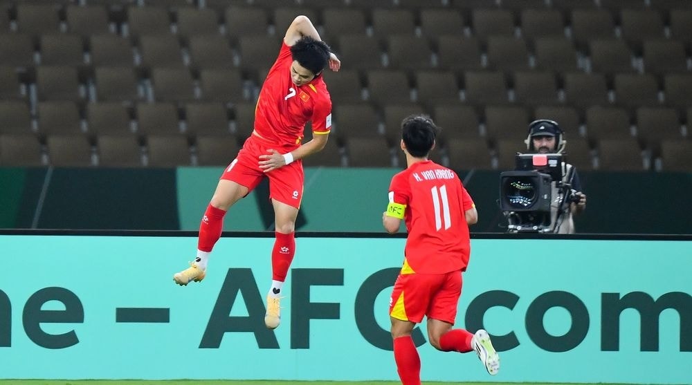 Các cầu thủ U23 Việt Nam ăn mừng chiến thắng ấn tượng tại VCK U23 châu Á 2026