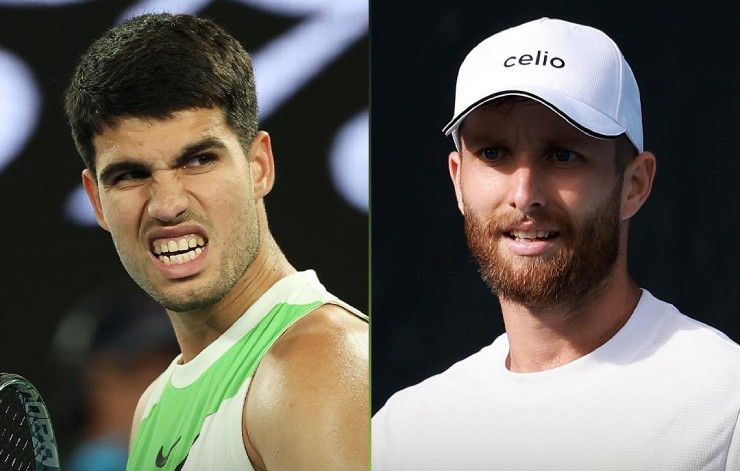 Carlos Alcaraz chuẩn bị đối đầu với Corentin Moutet tại vòng 3 Australian Open 2026.