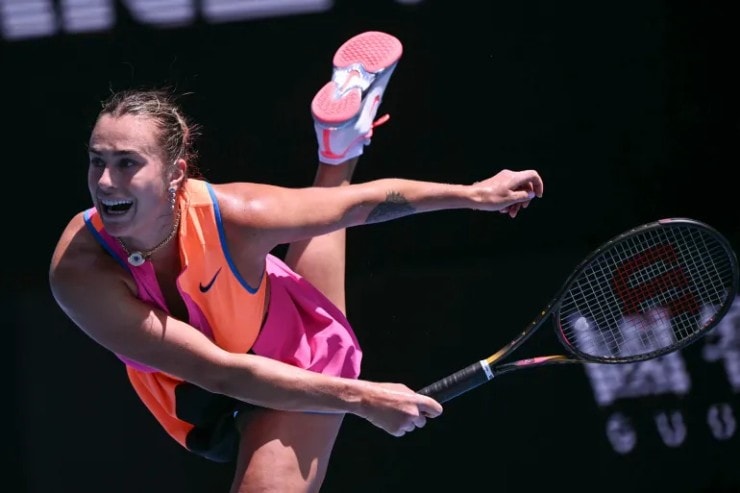 Tay vợt Aryna Sabalenka thi đấu áp đảo tại nội dung đơn nữ