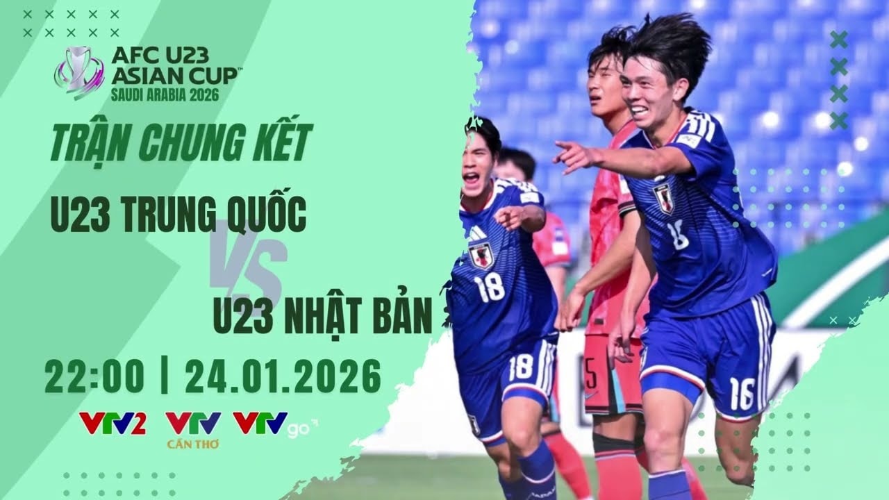VTV2 VTVgo trực tiếp U23 Nhật Bản vs U23 Trung Quốc hôm nay 24/1/2026