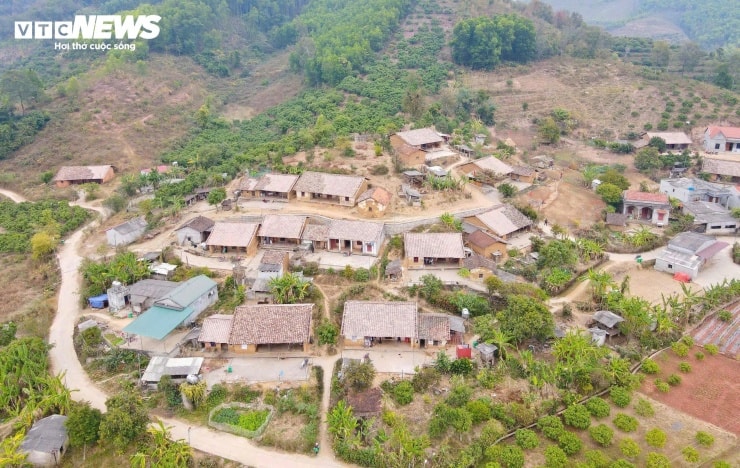 Toàn cảnh thôn Bắc Hoa, xã Tân Sơn, tỉnh Bắc Ninh nhìn từ trên cao