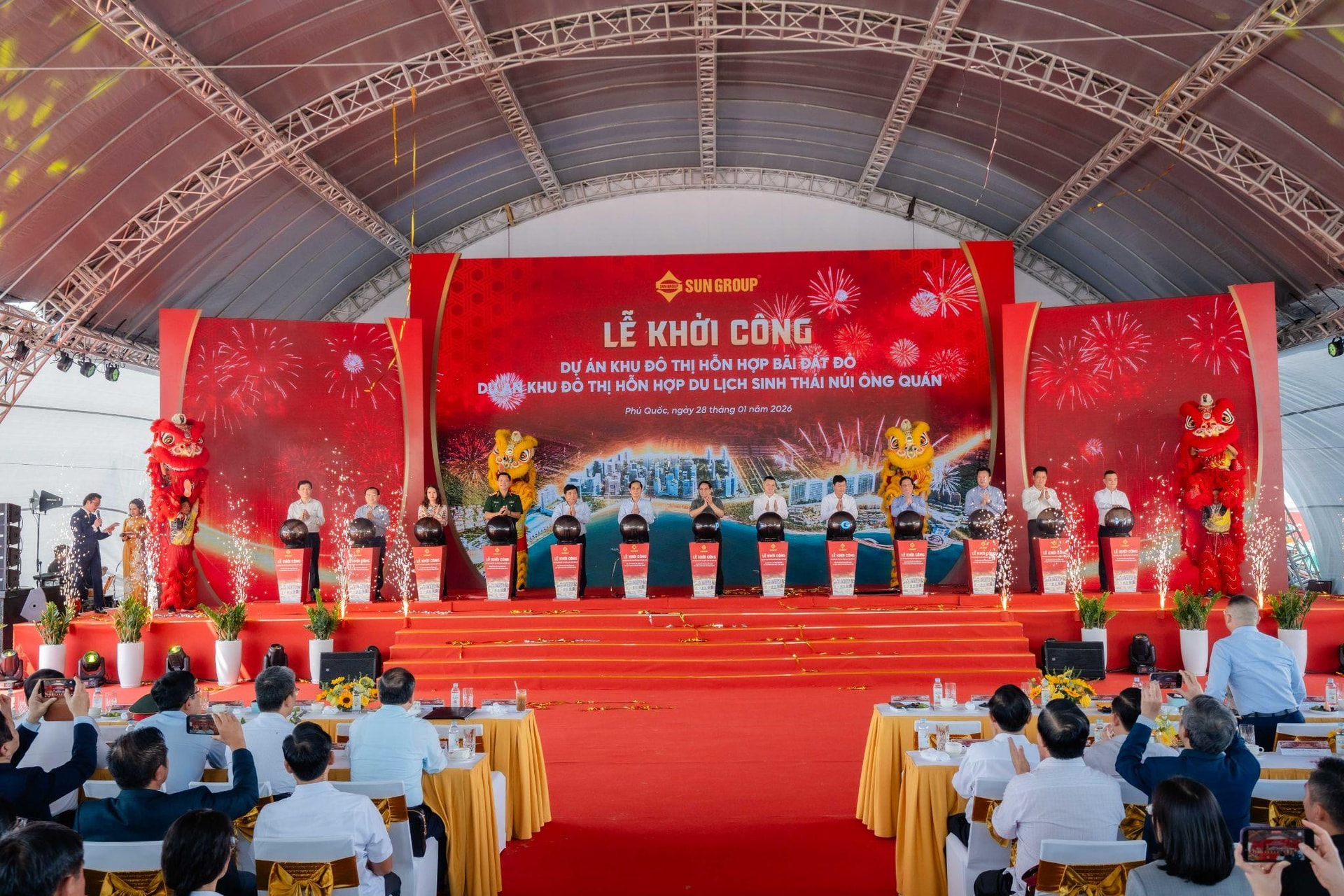 Thủ tướng Phạm Minh Chính dự lễ khởi công hai dự án APEC 2027 do Sun Group làm chủ đầu tư tại Phú Quốc