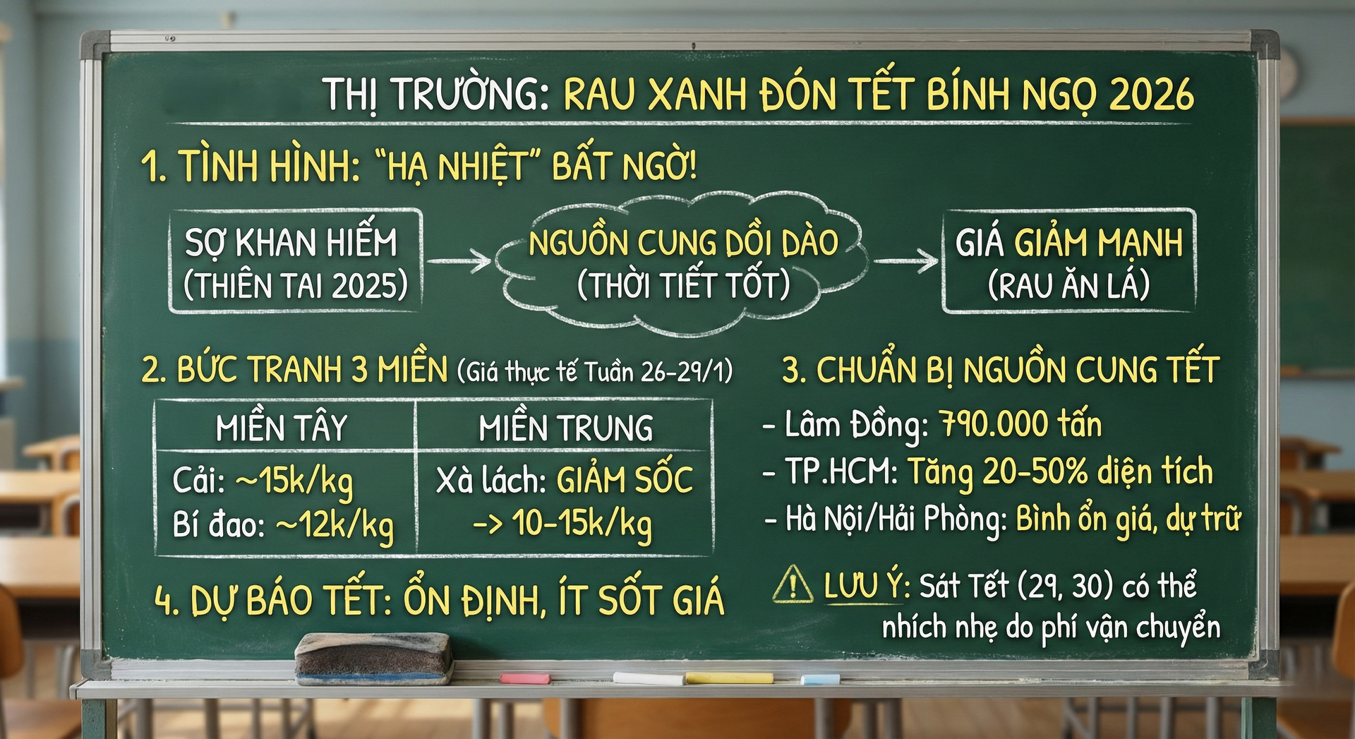 Cung ứng rau xanh dịp Tết Bính Ngọ 2026