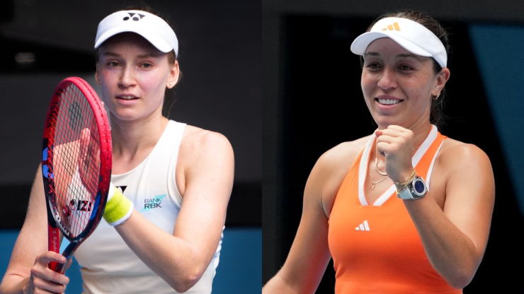 Cựu vô địch Wimbledon 2022, Rybakina (bên phải) có trận đấu dự báo quyết liệt với Pegula (bên trái)