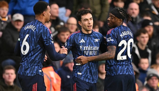 Martin Zubimendi ăn mừng bàn thắng mở tỷ số cho Arsenal.