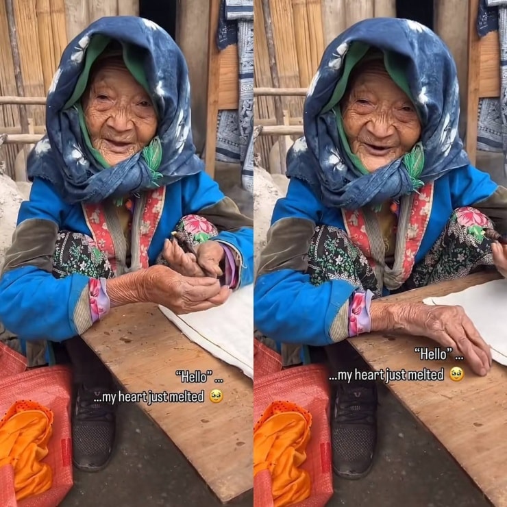 Khoảnh khắc bà cụ Hà Giang nói Hello