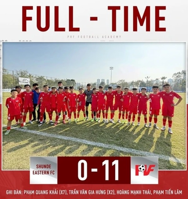U13 PVF đã có trận ra quân tưng bừng tại giải bóng đá trẻ quốc tế FT Cup 2026.