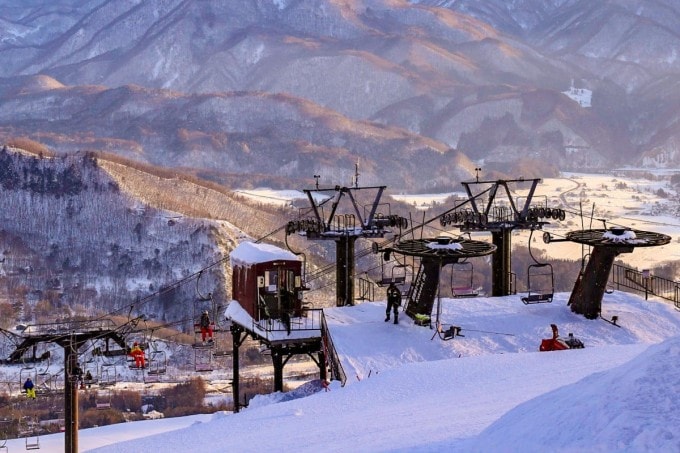 Khu nghỉ dưỡng trượt tuyết Tsugaike Mountain tại thung lũng Hakuba, tỉnh Nagano, Nhật Bản.