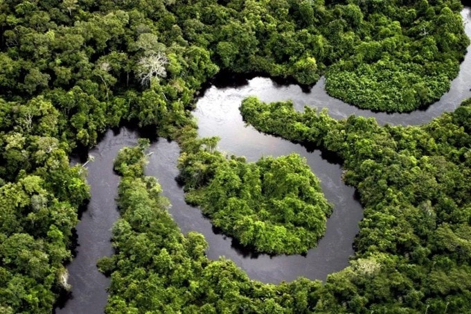 Một góc rừng Amazon rộng lớn tại địa phận Peru nhìn từ trên cao