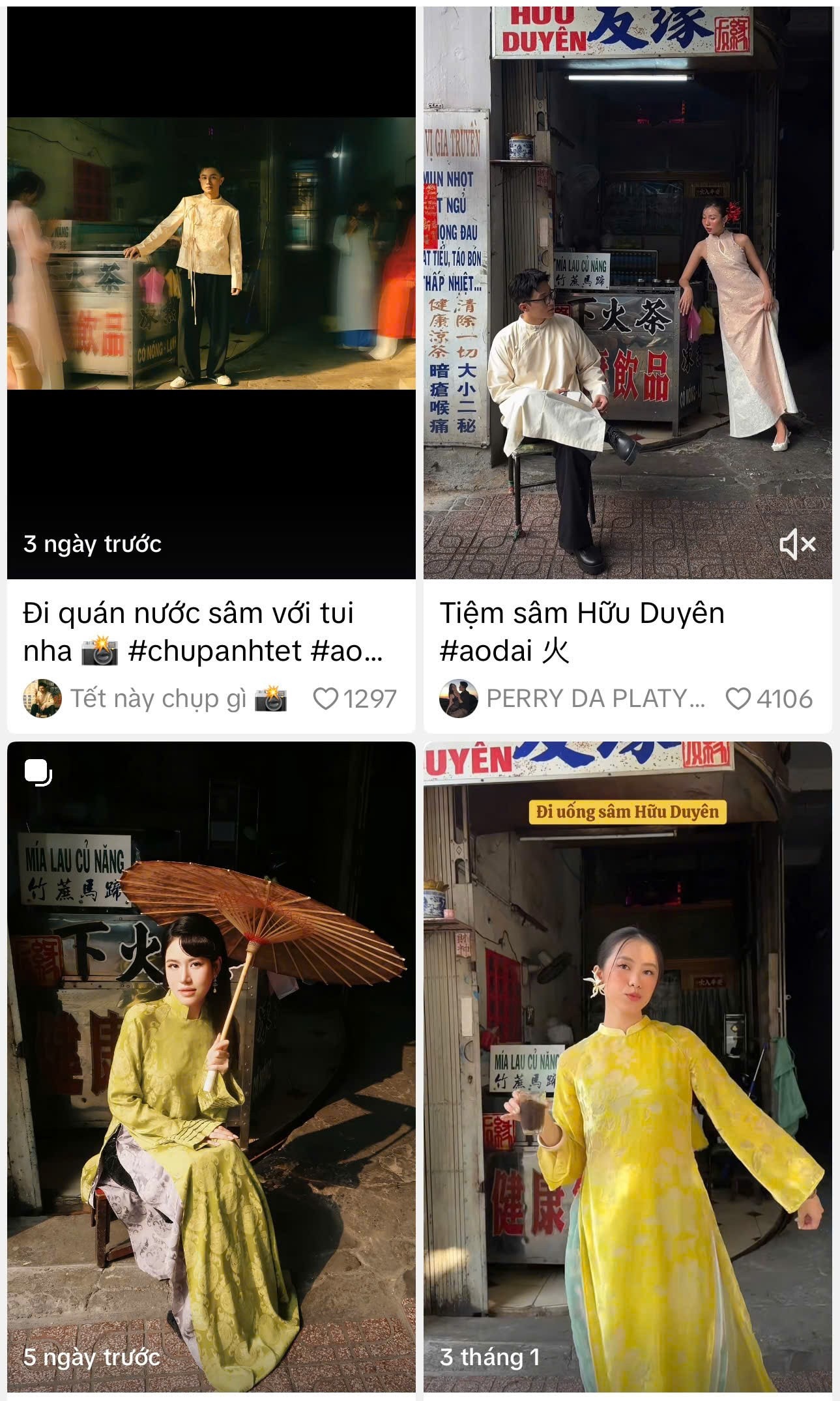 Giới trẻ xếp hàng chờ chụp ảnh Tết tại tiệm nước sâm
