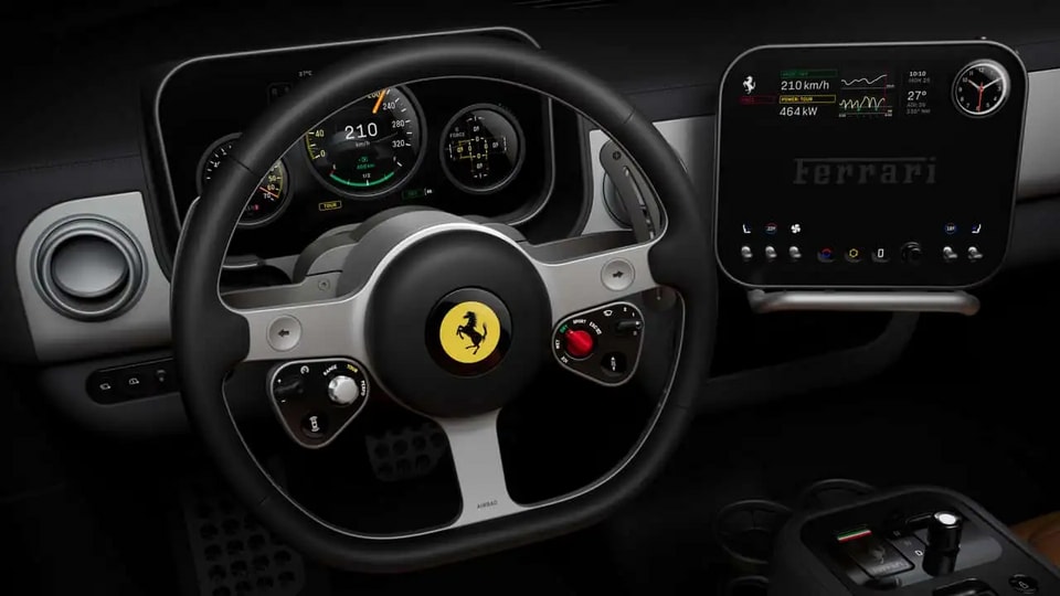 Nội thất mẫu xe điện Ferrari Luce với phong cách tối giản