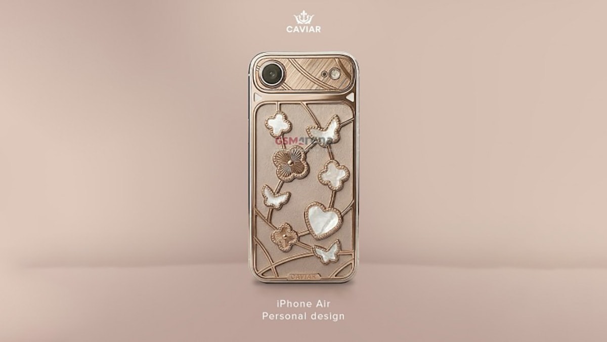 iPhone Air phiên bản tùy chỉnh của Caviar với chi tiết vàng 24k và xà cừ