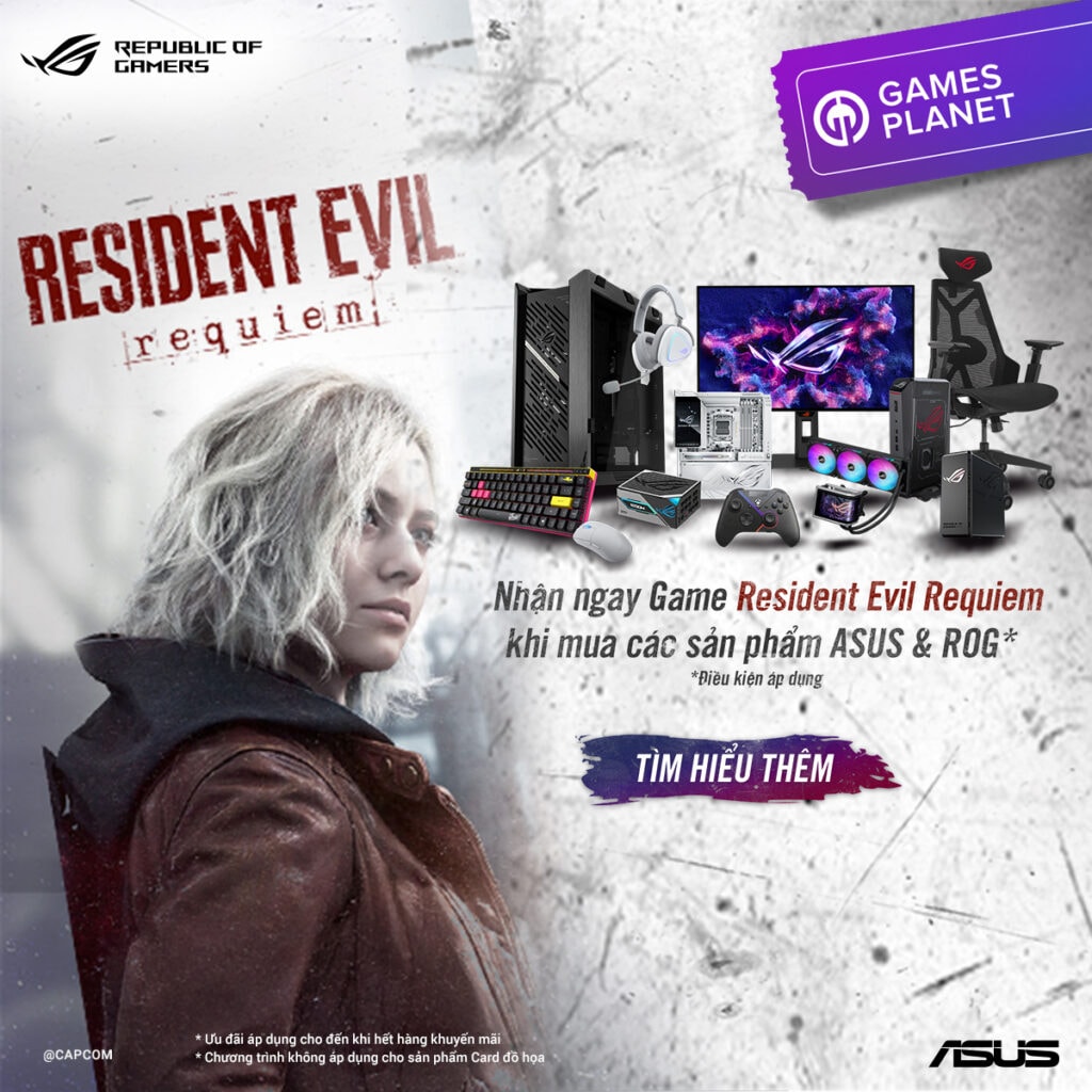 Chương trình tặng game Resident Evil Requiem khi mua linh kiện Asus ROG