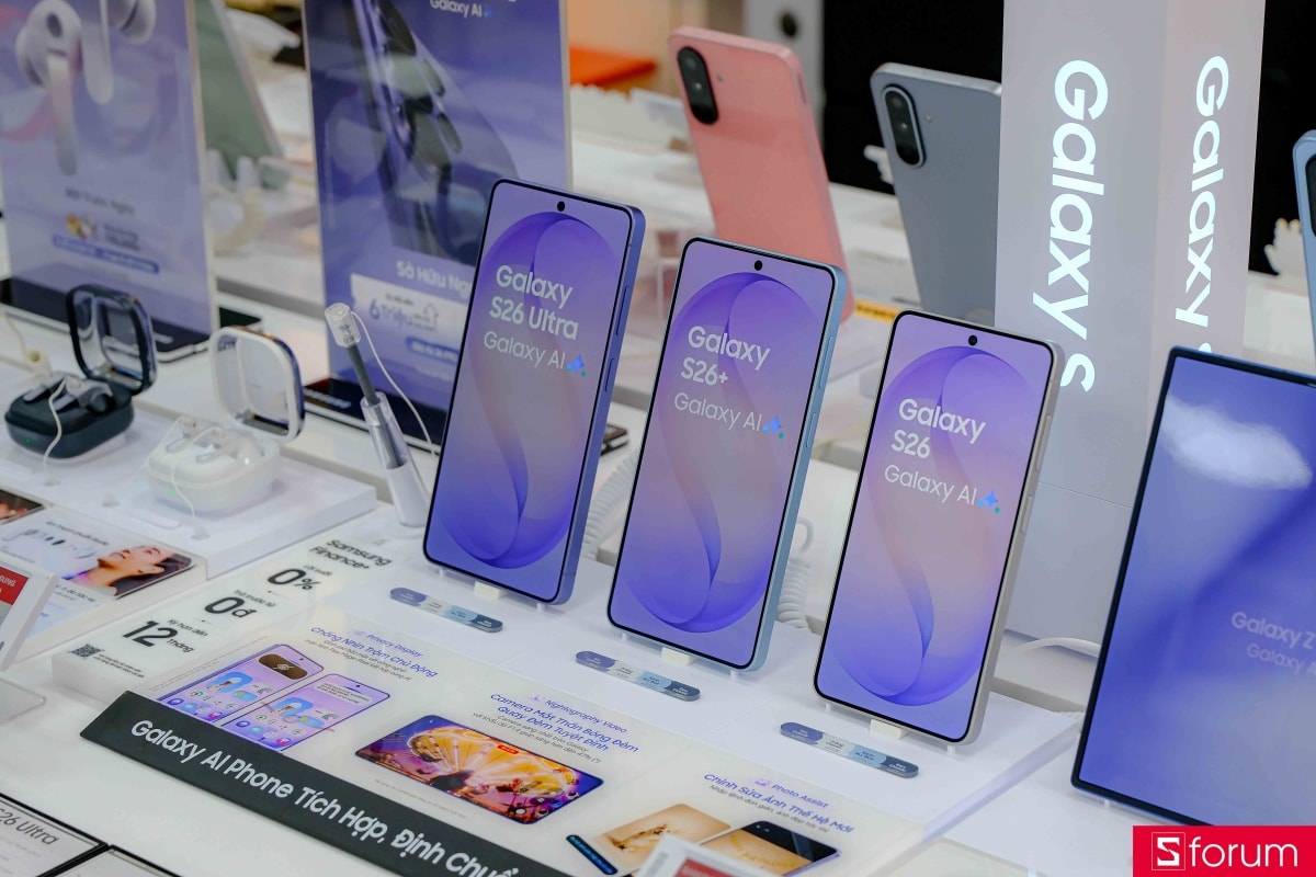 Thiết kế mặt trước của dòng Galaxy S26