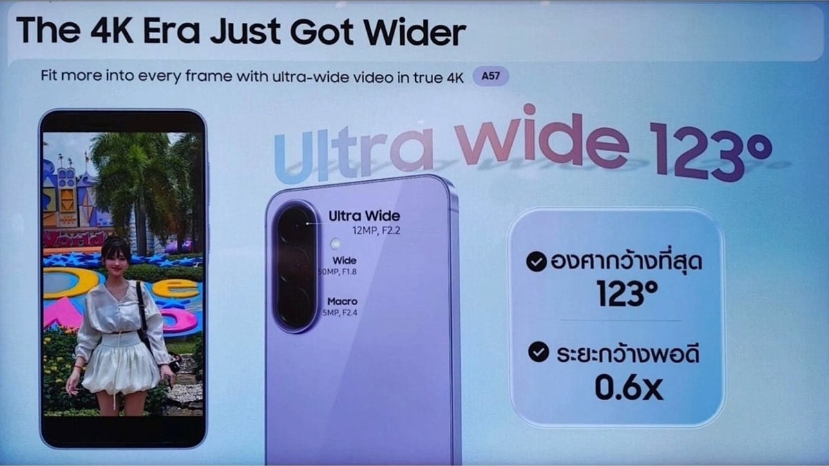 Chi tiết thông số camera Galaxy A57