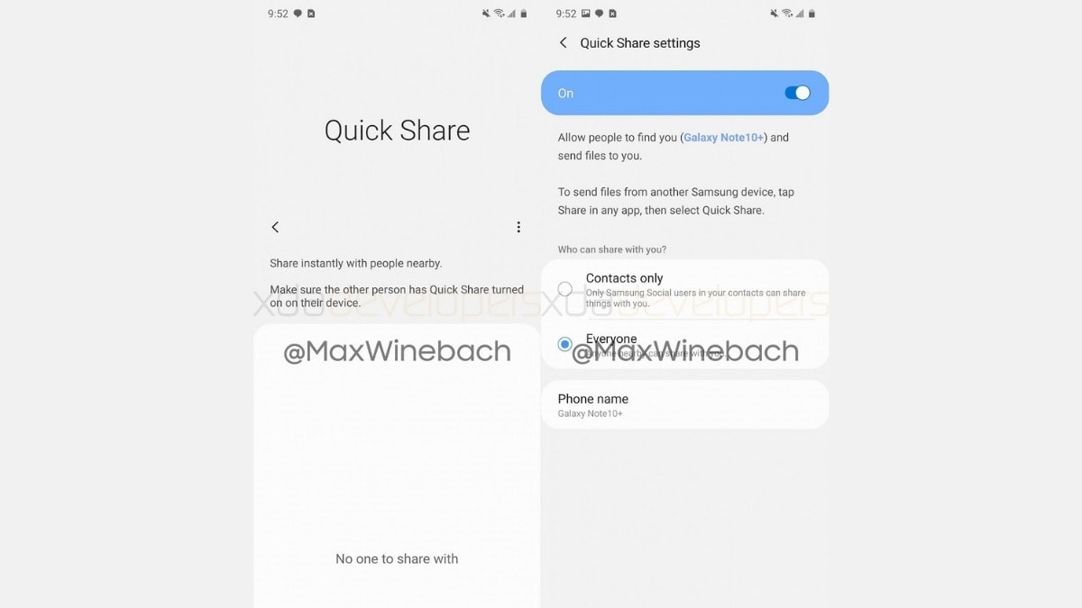 Giao diện Quick Share mới của Samsung