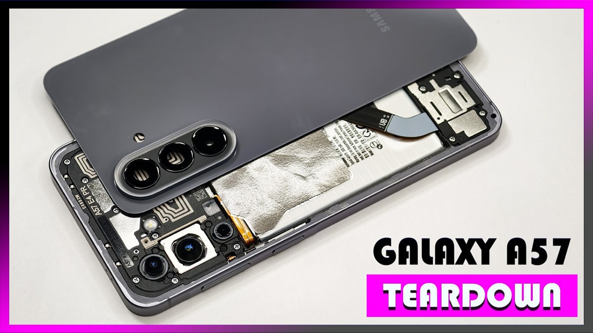 Video tháo lắp Galaxy A57 5G cho thấy cấu tạo linh kiện bên trong máy