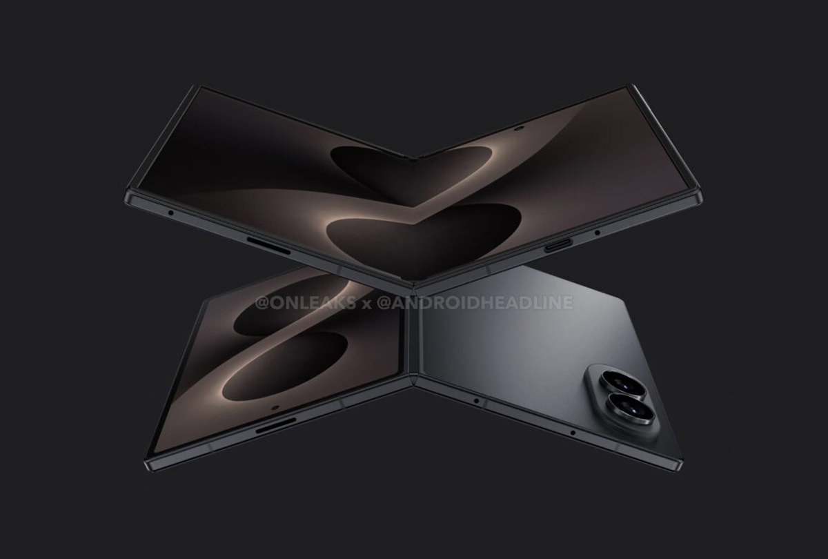 Ảnh render Galaxy Wide Fold mô tả thiết kế màn hình rộng