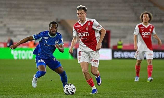 Niềm vui của các cầu thủ Monaco khi leo lên vị trí thứ 5 trên bảng xếp hạng Ligue 1.