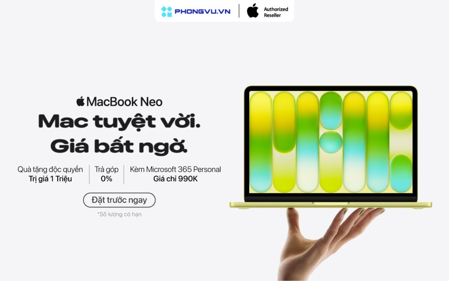 Chương trình đặt trước MacBook Neo tại Phong Vũ với nhiều ưu đãi