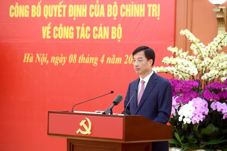 Đồng chí Nguyễn Duy Ngọc, Ủy viên Bộ Chính trị, Bí thư Trung ương Đảng, Trưởng ban Tổ chức Trung ương phát biểu tại hội nghị. (Ảnh: ĐĂNG KHOA) a7-bnd-7808.jpg