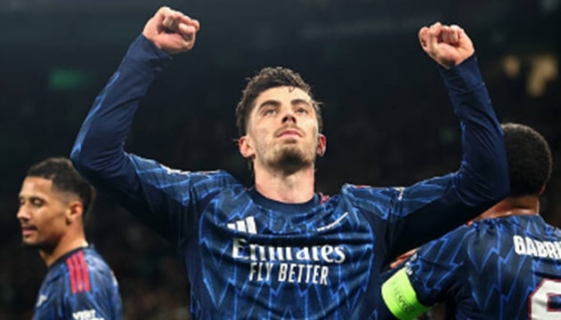 Kai Havertz ăn mừng bàn thắng quyết định mang về chiến thắng cho Arsenal.
