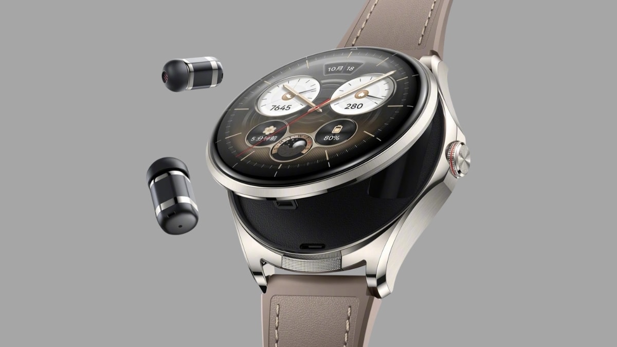 Cận cảnh thiết kế nắp mở của Huawei Watch Buds 2 chứa cặp tai nghe không dây bên trong