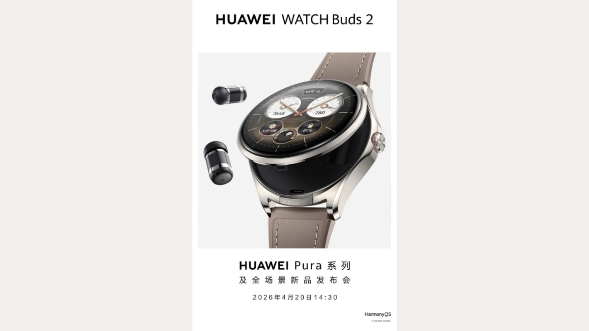 Poster quảng cáo chính thức của Huawei Watch Buds 2 ấn định ngày ra mắt 20/4