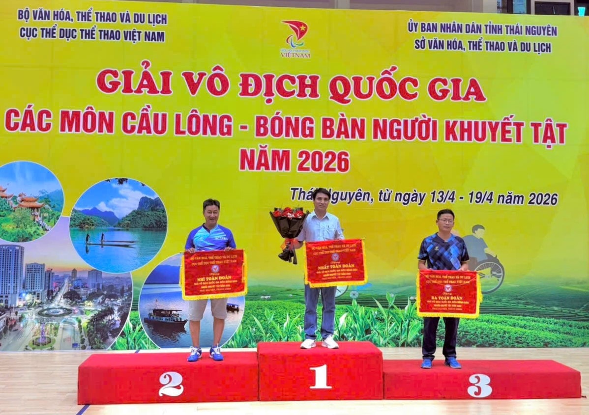 Đà Nẵng xuất sắc xếp Nhất toàn đoàn tại Giải vô địch quốc gia môn bóng bàn người khuyết tật năm 2026. Ảnh: NVCC