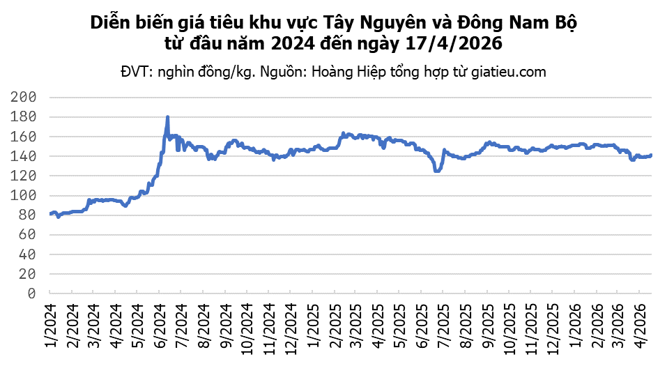 Giá tiêu hôm nay duy trì ổn định tại thị trường trong nước
