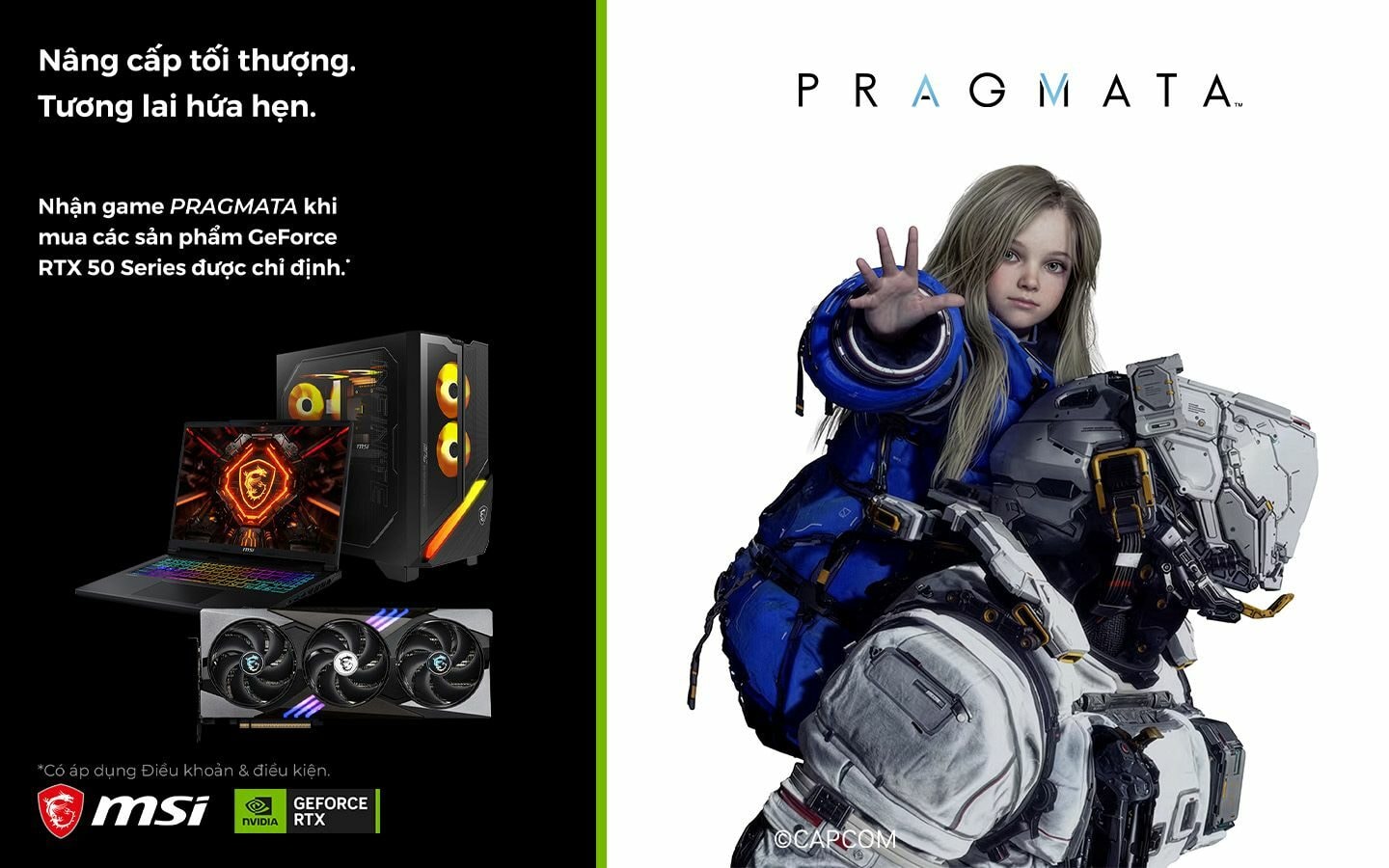 Mua laptop MSI RTX 50 Series tặng ngay siêu phẩm game Pragmata